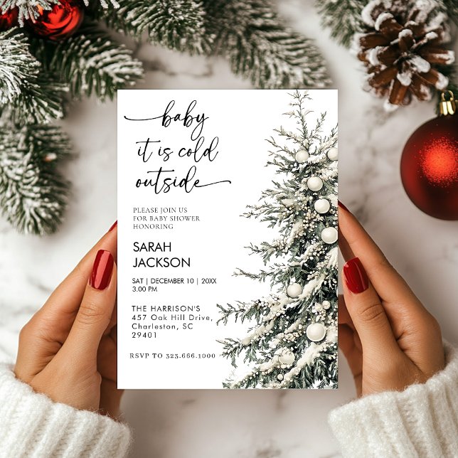 Winter Baby Dusche Einladung Set, Baby es ist kalt (Von Creator hochgeladen)