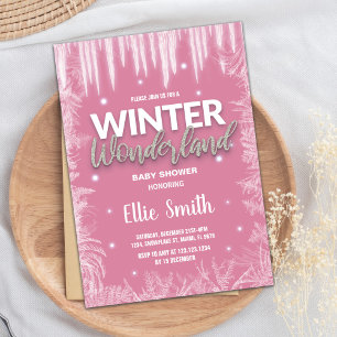 Winter Baby Dusche Einladungen Eisdiele Glitzer Ro