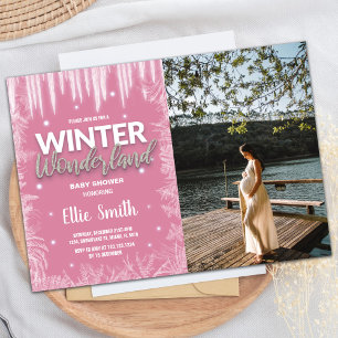 Winter Baby Dusche Einladungen Eiszeit Glitzer Fot