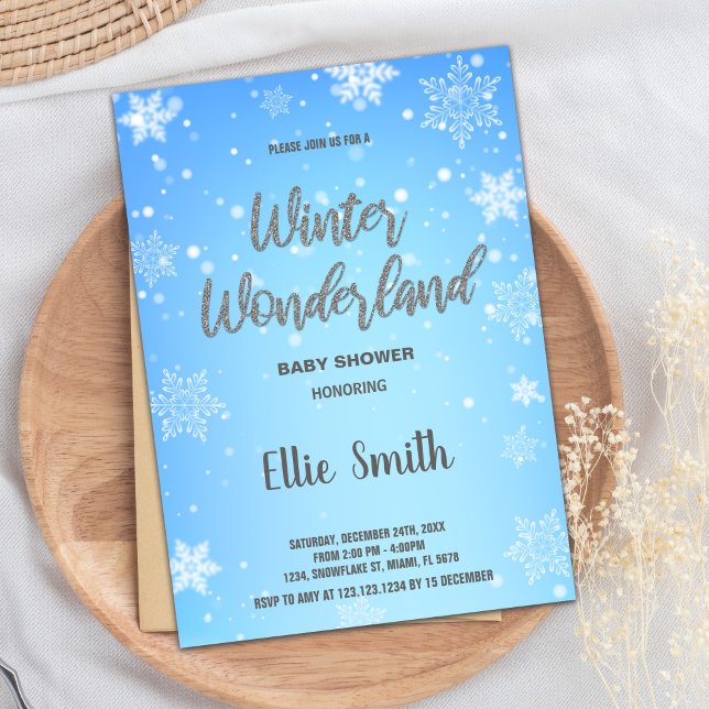 Winter Baby Dusche Einladungen Weißes Schnee (Winter Baby Shower Invitations White Snow)