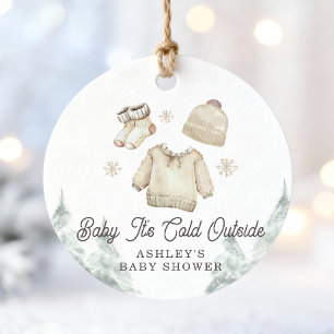 Winter Baby Dusche Es ist kalt draußen Unisex Schn Geschenkanhänger