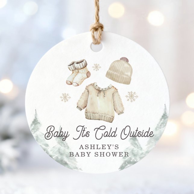 Winter Baby Dusche Es ist kalt draußen Unisex Schn Geschenkanhänger (Von Creator hochgeladen)
