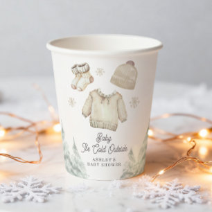 Winter Baby Dusche Es ist kalt draußen Unisex Schn Pappbecher