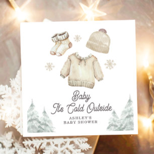 Winter Baby Dusche Es ist kalt draußen Unisex Schn Serviette