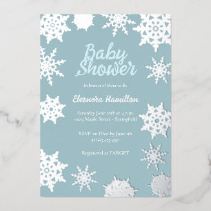 Winter Baby Dusche Folieneinladung