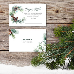 Winter Baby Dusche Kiefernwaschbecken Preisliste Begleitkarte