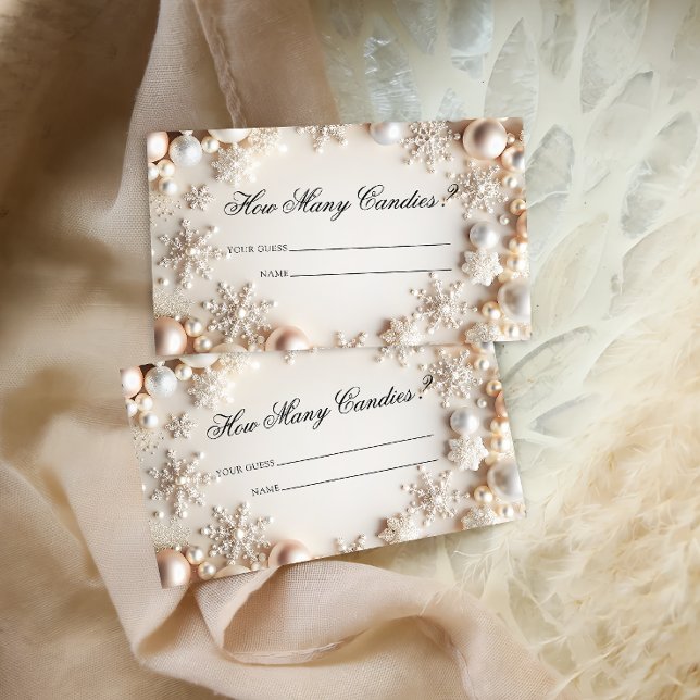 Winter Baby Dusche schätzt, wie viele Candies Begleitkarte (Von Creator hochgeladen)