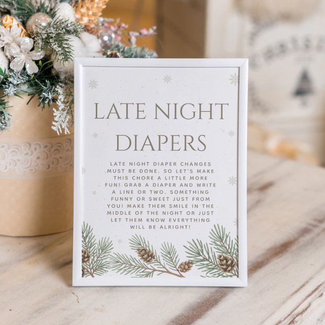 Winter Baby Dusche Spate Night Diapers Party Poster (Von Creator hochgeladen)
