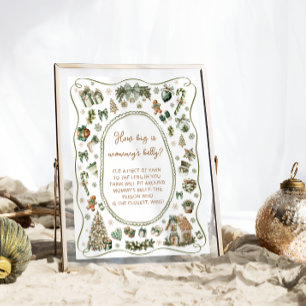 Winter Baby Dusche Wie groß ist Mama's Bauch Poster