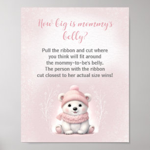 Winter Baby Dusche wie groß ist Mama's Bauchspiel Poster