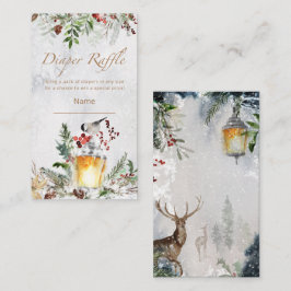 Winter Baby Dusche Windel Verlosung Ticket Begleitkarte