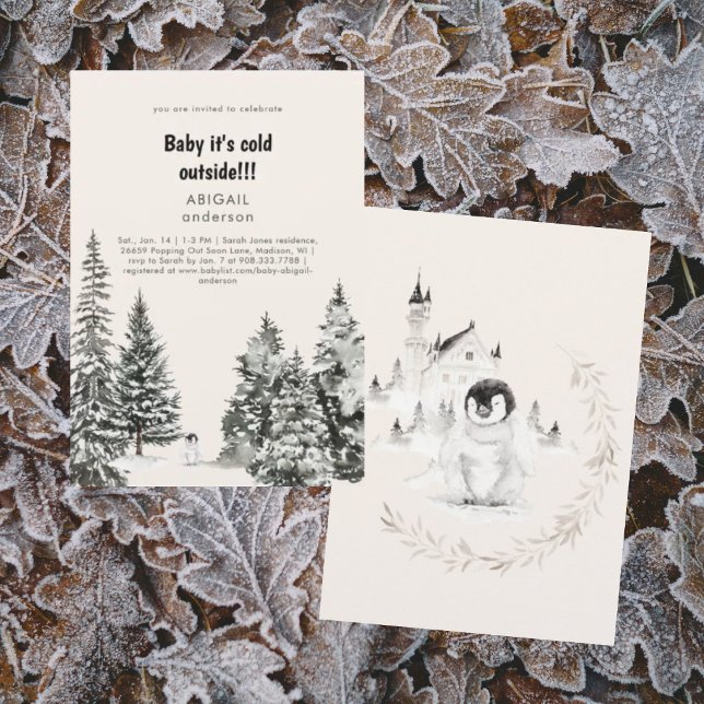 Winter Baby Es ist kalt draußen Frostische Bäume D Einladung (Von Creator hochgeladen)