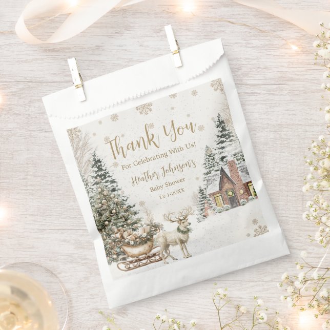 Winter Baby Es ist kalt, Schneeflocken Babydusche Geschenktütchen (Ausgeschnitten)