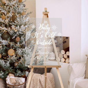 Winter Baby Es ist kalte Außendusche Begrüßung Acrylschild
