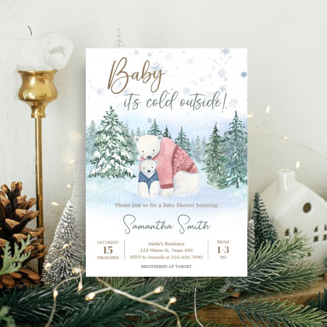 Winter Baby Es ist kalte Außendusche Einladung (Winter Baby Shower Invitation)