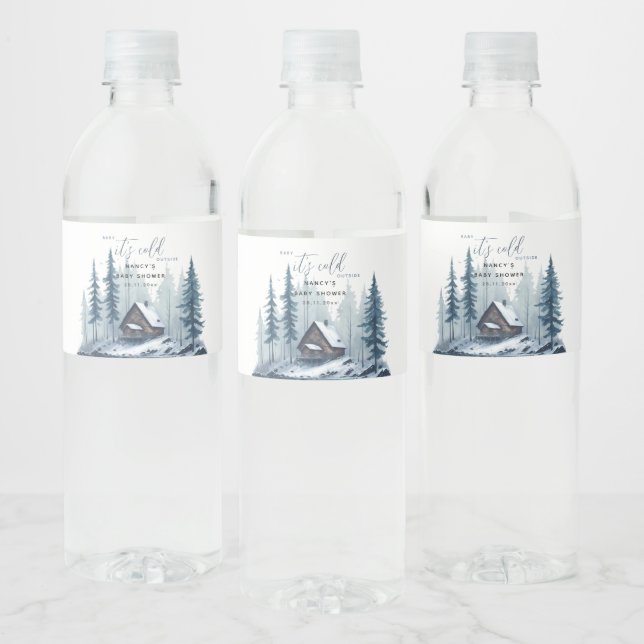 Winter Baby Es ist kalte Außendusche Wasserflaschenetikett (Flaschen)