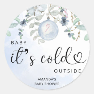 Winter Baby ist draußen kalt Runder Aufkleber