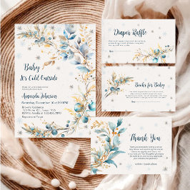 Winter Baby Its Cold Outside Diaper Raffle  Begleitkarte