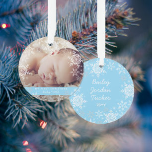 Winter Baby Jungen Erstes Weihnachten Schneeflocke Ornament