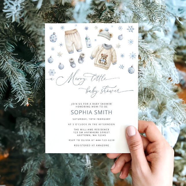 Winter Baby kleidet sich eine lustige kleine Babyd Einladung (Von Creator hochgeladen)