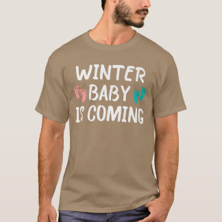 Winter Baby kommt zur sonnigen Schwangerschaftsank T-Shirt