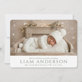 Winter-Baby-Olive-Ankündigung Einladung