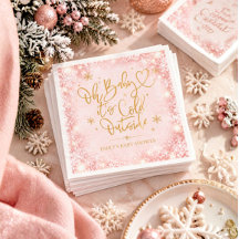 Winter-Baby-Party Pink Gold Schneeflocke