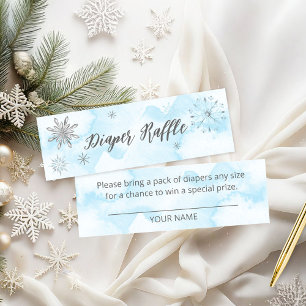 Winter-Baby-Party-Windel-Raffel Mini Visitenkarte