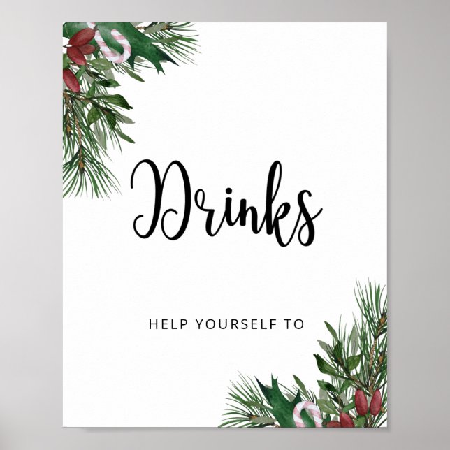 Winter Baby Santa Drinks Poster (Vorne)