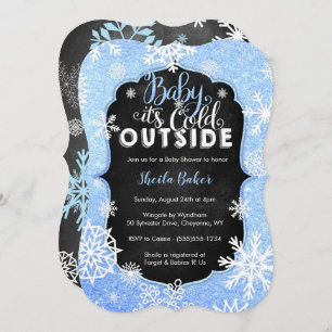 Winter Baby Showeinladung - Boy Baby Dusche Einladung