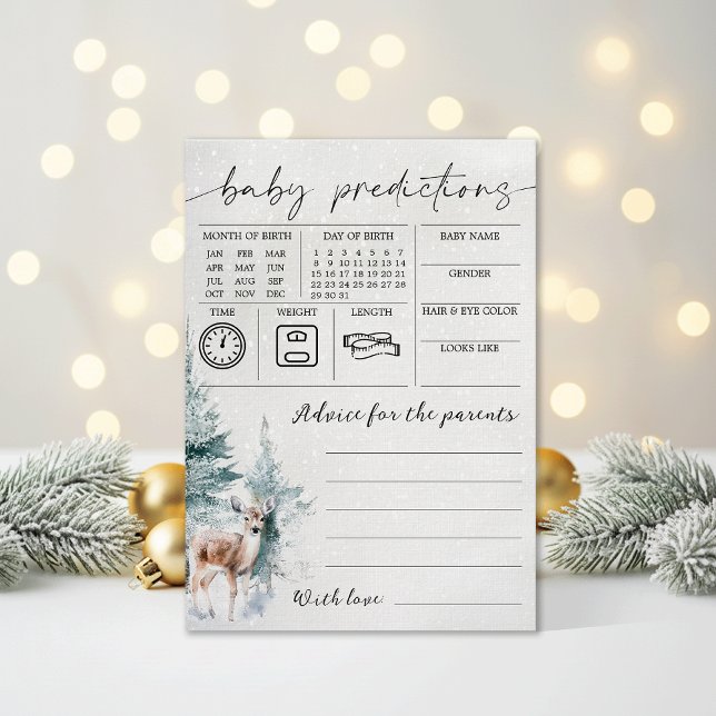 Winter Baby Shower Baby Predictions & Advice Card Einladung (Von Creator hochgeladen)