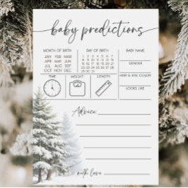 Winter Baby Shower Baby Predictions Karte