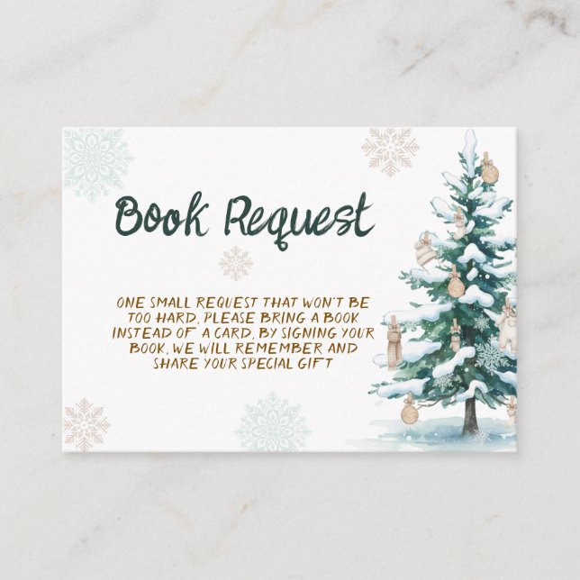 Winter Baby Shower Books for Baby Begleitkarte (Vorderseite)