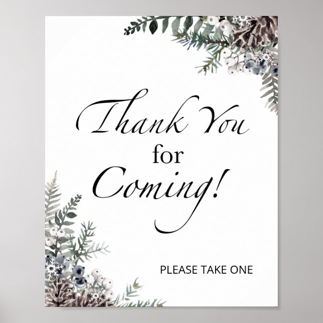 Winter Baby Shower Danke für das kommende Poster (Vorne)