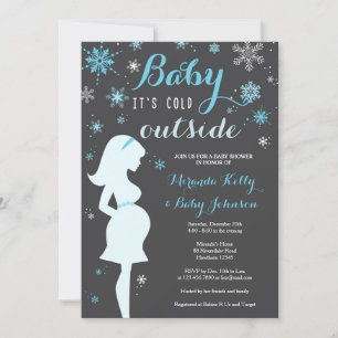 Winter Baby Shower Einladung, Blue Winter Einladung