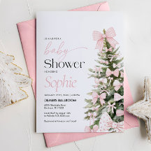 Winter Baby Shower Einladung, Bow Baby Dusche