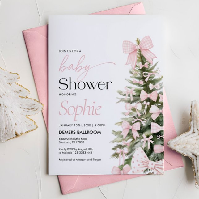 Winter Baby Shower Einladung, Bow Baby Dusche Einladung (Von Creator hochgeladen)