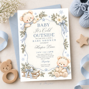 Winter-Baby-Shower-Einladung für einen Jungen Einladung