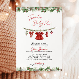 Winter Baby Shower Invite, Girl Santa Baby Shower Einladung