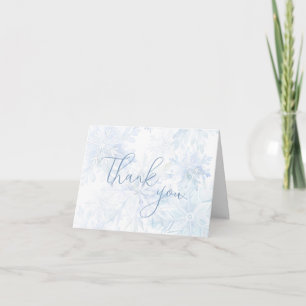 Winter Baby Shower Junge Blaue Schneeflocke Dankeskarte