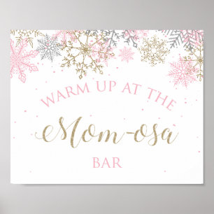 Winter Baby Shower Mama-Osa-Zeichen Poster
