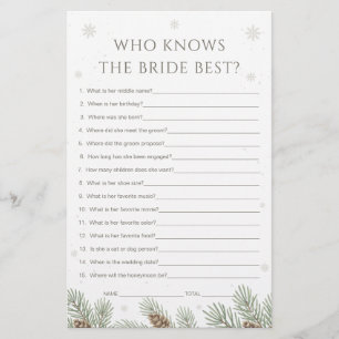Winter-Baby-Shower-Spiel: Wer kennt die Braut am b