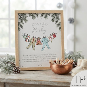 Winter-Baby-Shower-Spielschild Nicht Baby sagen Po Poster