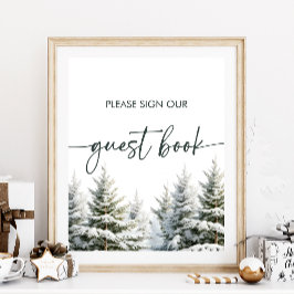Winter Baby ShowGuest Book Sign Poster