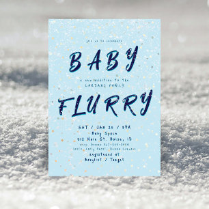 Winter Baby Sprinkle   Blauer Schneefall Einladung