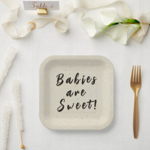 Winter Baby Sprinkle Cremeschneeflocken Pappteller