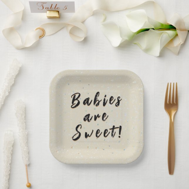 Winter Baby Sprinkle | Cremeschneeflocken Pappteller (Hochzeit)