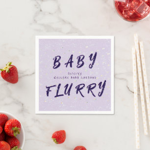 Winter Baby Sprinkle Lila Schneefall Serviette