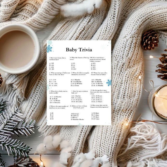 Winter baby trivia game Baby Dusche Card Einladung (Von Creator hochgeladen)