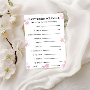 Winter Baby Word Rührei Baby Dusche Karte